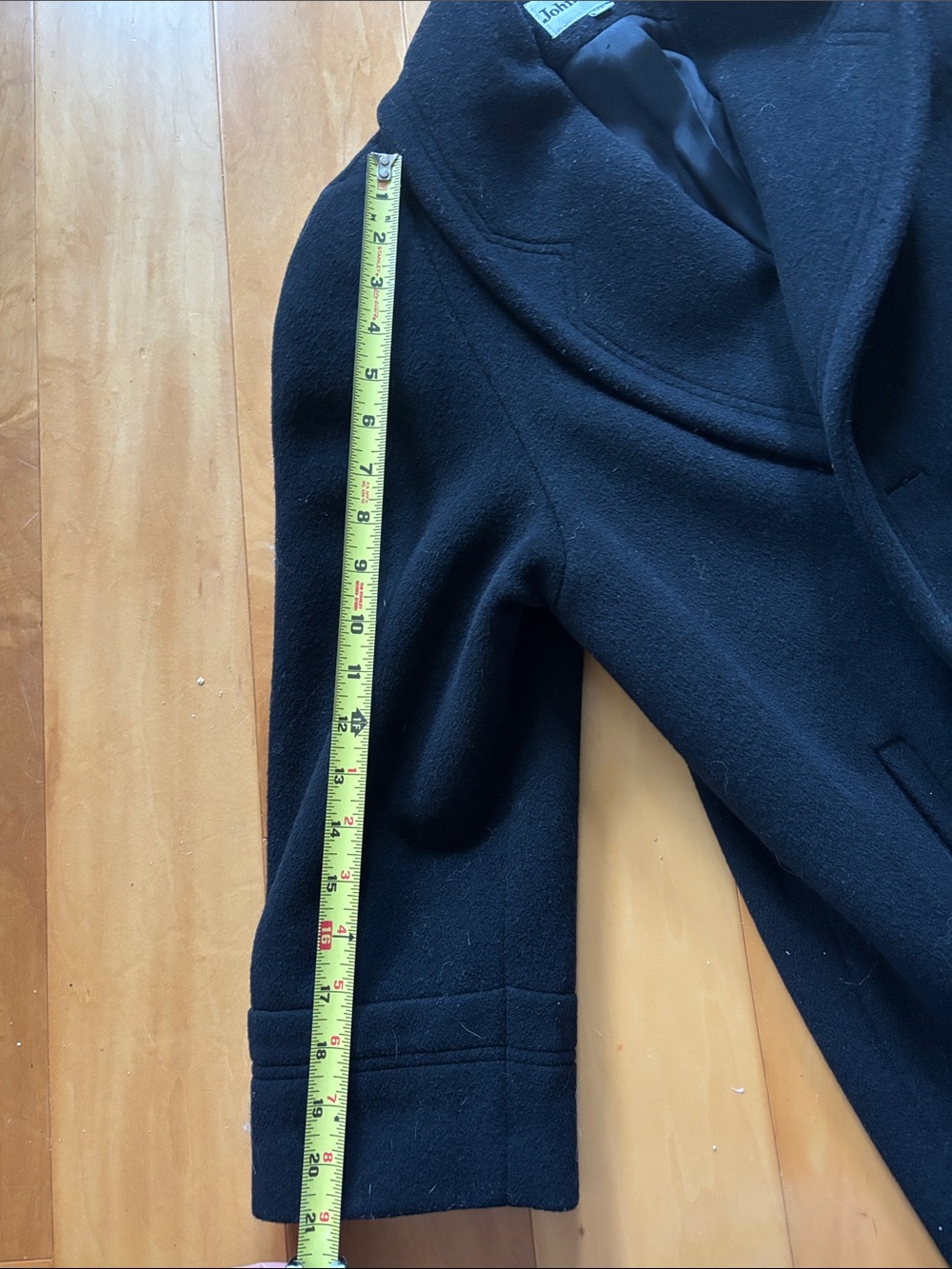 Vintage John Weitz 100% Wool Black Coat - Picture 12 of 12